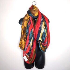 NWT Foxtrot Czech Republic Boho Floral Floral Folk Art Babushka Scarf